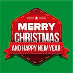 Merry Christmas and Happy New Year greeting card
