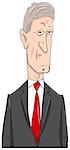 Cartoon Illustration of Politician or Businessman Character