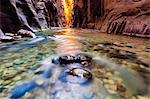 Long exposure of water flowing over riverbed, Bryce canyon, garfield County, Utah, USA