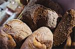 Close-up of various breads