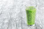 Fresh green smoothie from fruit and vegetables, healthy eating, selective focus