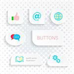 Modern vector white web buttons with simple icons