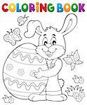 Coloring book Easter rabbit theme 8 - eps10 vector illustration.
