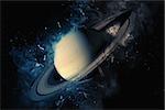 Planet Art - Saturn. Science fiction art. Solar system. Elements of this image furnished by NASA
