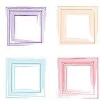 Colorful vector decorative grunge square frames collection