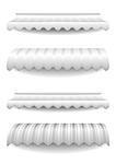 detailed illustration of set of white striped awnings, eps10 vector