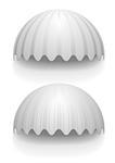 detailed illustration of white round striped awnings, eps10 vector