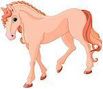 Illustration of magic pink horse