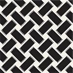Trendy monochrome twill weave. Abstract Geometric Background Design. Vector Seamless Black and White Pattern.