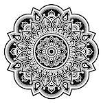 Vector ornament - traditional style from India in black isolated on white