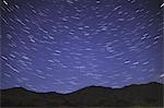 Stars in the night sky over a hill, Yamanashi Prefecture, Japan