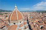Brunelleschi's Dome on the Duomo frames the old medieval city of Florence, UNESCO World Heritage Site, Tuscany, Italy, Europe