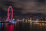 The view of the London Eye, River Thames and Big Ben from the Golden Jubilee Bridge, London, England, United Kingdom, Europe