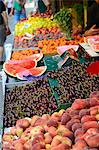 France, Paris, 15th arrondissement, fruit stand in rue de la Convention