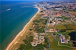 France, Northern France, Pas de Calais. Calais. Bleriot-Plage in the foreground.