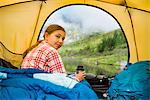 Girl in tent