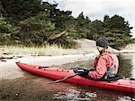 Woman kayaking