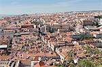 View over the roofs and Carmo Convent of Lisbon, Portugal