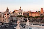 Elevated view of Piazza Venezia, Rome, Italy