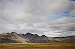 Distant landscape of valley and mountains, Iceland