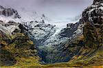 Mountains below the Vatnajokull glacier near Hofn, Iceland, Polar Regions