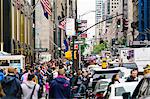 Crowds of shoppers on 5th Avenue, Manhattan, New York City, United States of America, North America