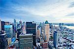 Manhattan skyline from Times Square to the Hudson River, New York City, United States of America, North America