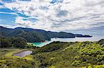 View over Torrent Bay from the Abel Tasman Coast Track, Abel Tasman National Park, near Marahau, Tasman, South Island, New Zealand, Pacific