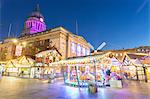 Christmas Market in the Old Town Square, Nottingham, Nottinghamshire, England, United Kingdom, Europe