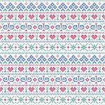 Illustration of seamless pattern embroidery cross-stitch style