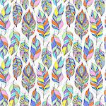 Illustration of seamless pattern with colorful abstract feathers
