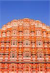 Famous landmark Hawa Mahal (Palace of Winds, Palace of the Breeze), Jaipur, India