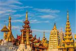 archictecture details of the Shwedagon Pagoda at Yangon in Myanmar