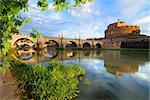 Italian bridge of Saint Angelo on the river Tiber, Rome