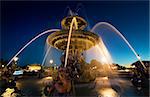 Illuminated Fountain de Mers in Paris, France