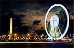 Place de la Concorde in Paris at night, France