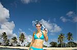 Women with Snorkel on Beach