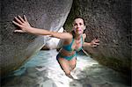 Woman Exploring Cave