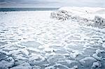 Looking out over frozen lake