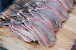 gilled sardines on fishmarket