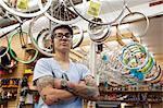 Portrait of Woman working in Bike Store