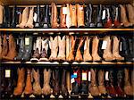 Cowboy boots on shelves