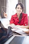 Businesswoman at conference table