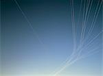 Long exposure of air craft in sky