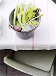 Bucket of celery on ice