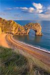 Rock formation on sandy beach