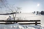 Fields in snow, Seeshaupt, Bavaria, Germany