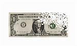 Holes in a one dollar banknote