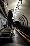 Javelin thrower in London Underground tunnel
