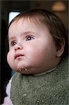 Baby with food on her face